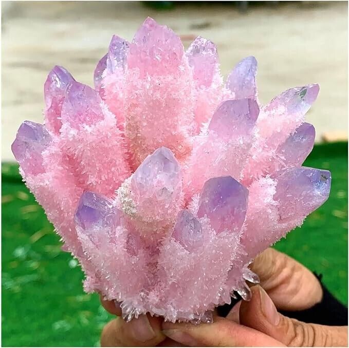 310g+ New Find Pink Purple Phantom Cluster Crystal Geode Specimen Ornament Decor