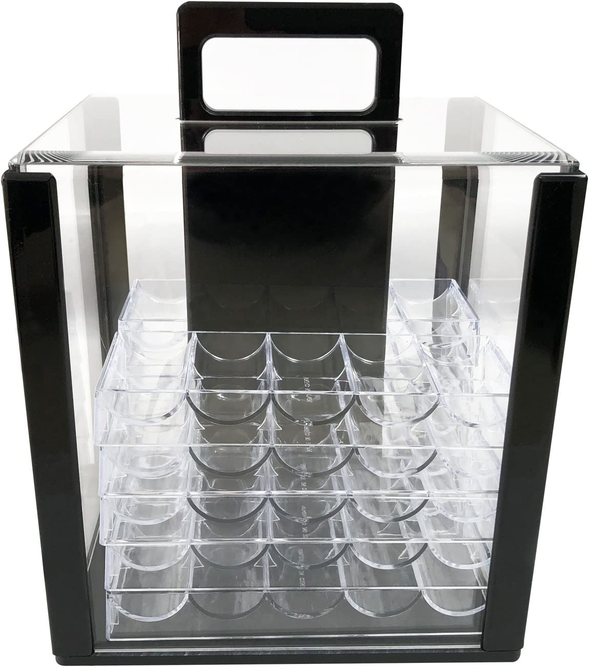 Yuanhe 1000 Chip Clear Acrylic Poker Chip Carrier-Includes 10 Chip Racks