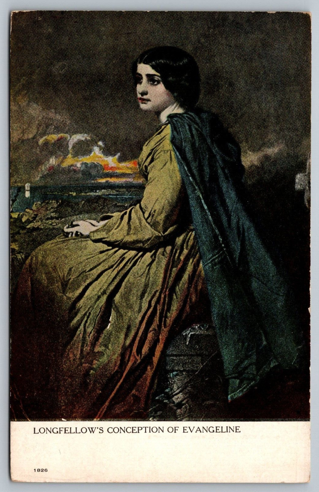 Postcard Longfellows Conception of Evangeline 1836 Canadian Souvenir 
