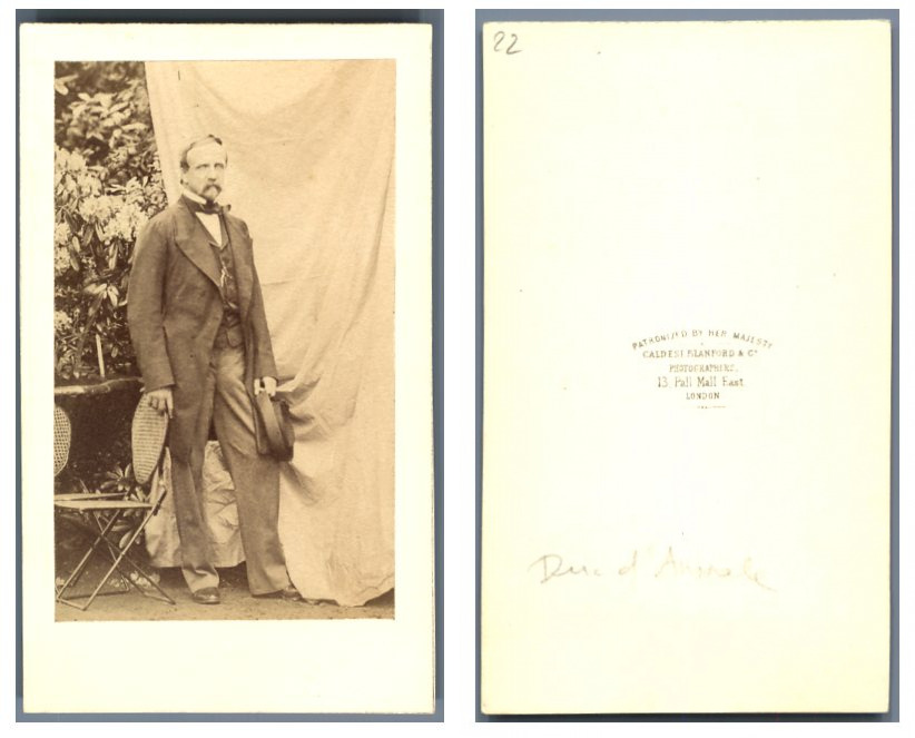 Henri d'Orléans, Duke of Aumale vintage business card, CDV.Henri d'Orléans, du