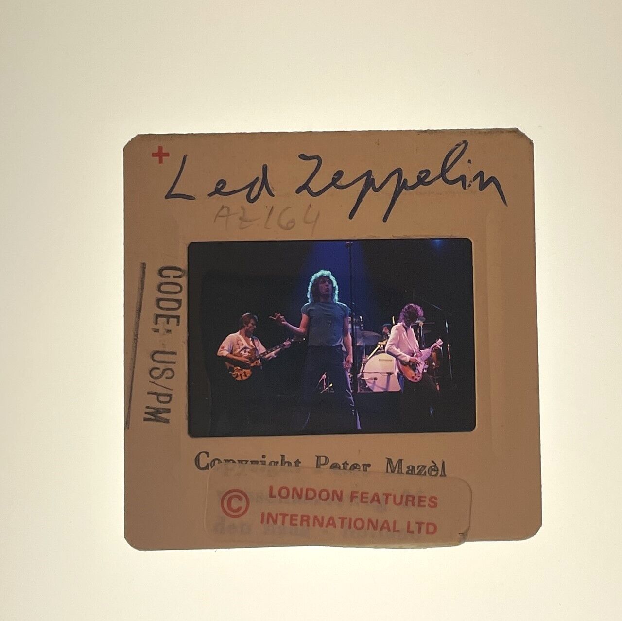 Led Zeppelin Robert Plant Jimmy Page Acrylic Framed Vintage 35mm Transparency 