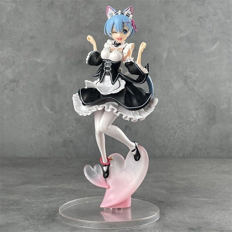 Anime Beautiful girl Rem cat-eared maid PVC Figure New No box 22.5cm