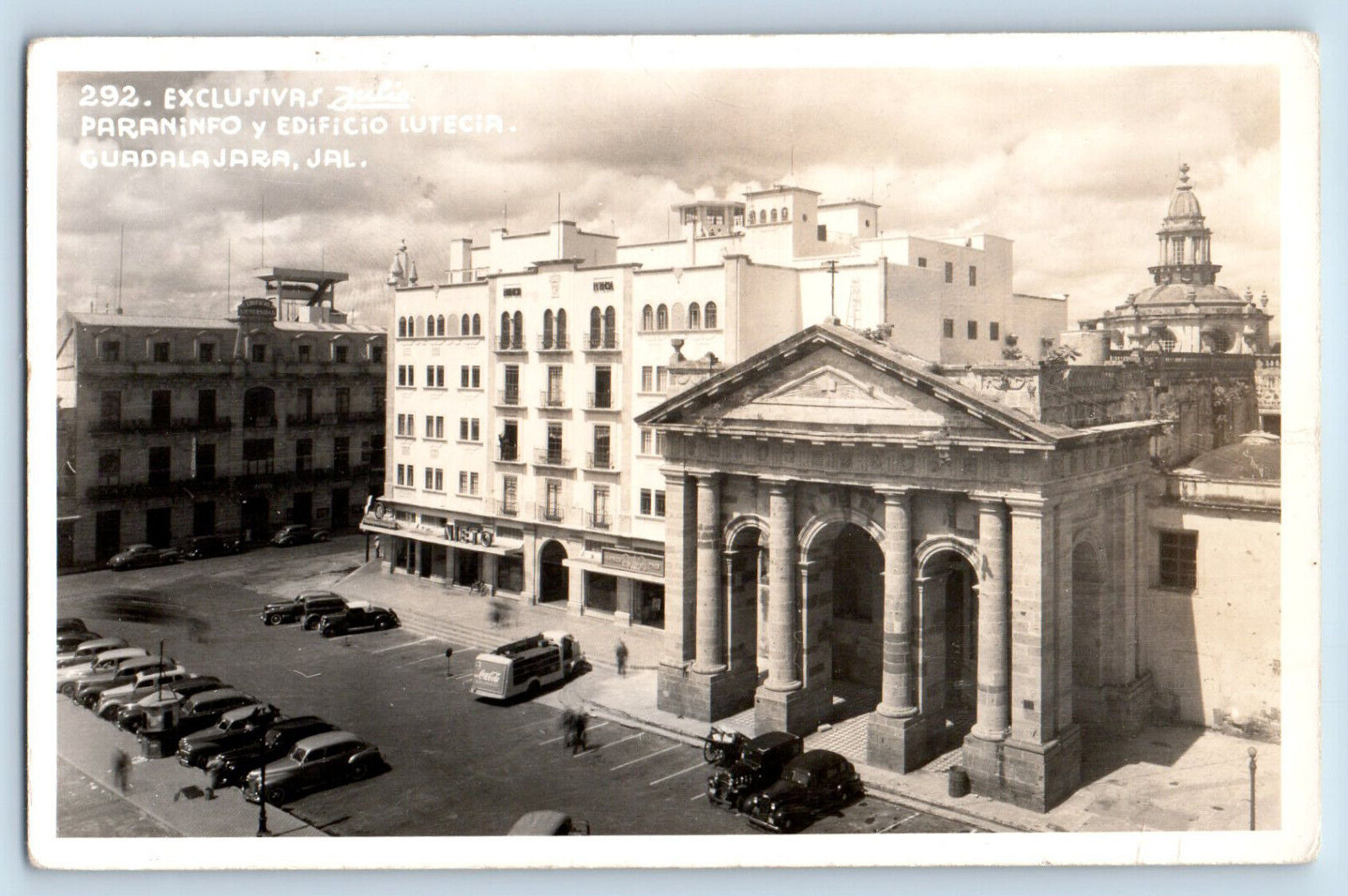 Guadalajara Mexico Postcard Auditorium and Lutecia Building c1950\'s RPPC Photo