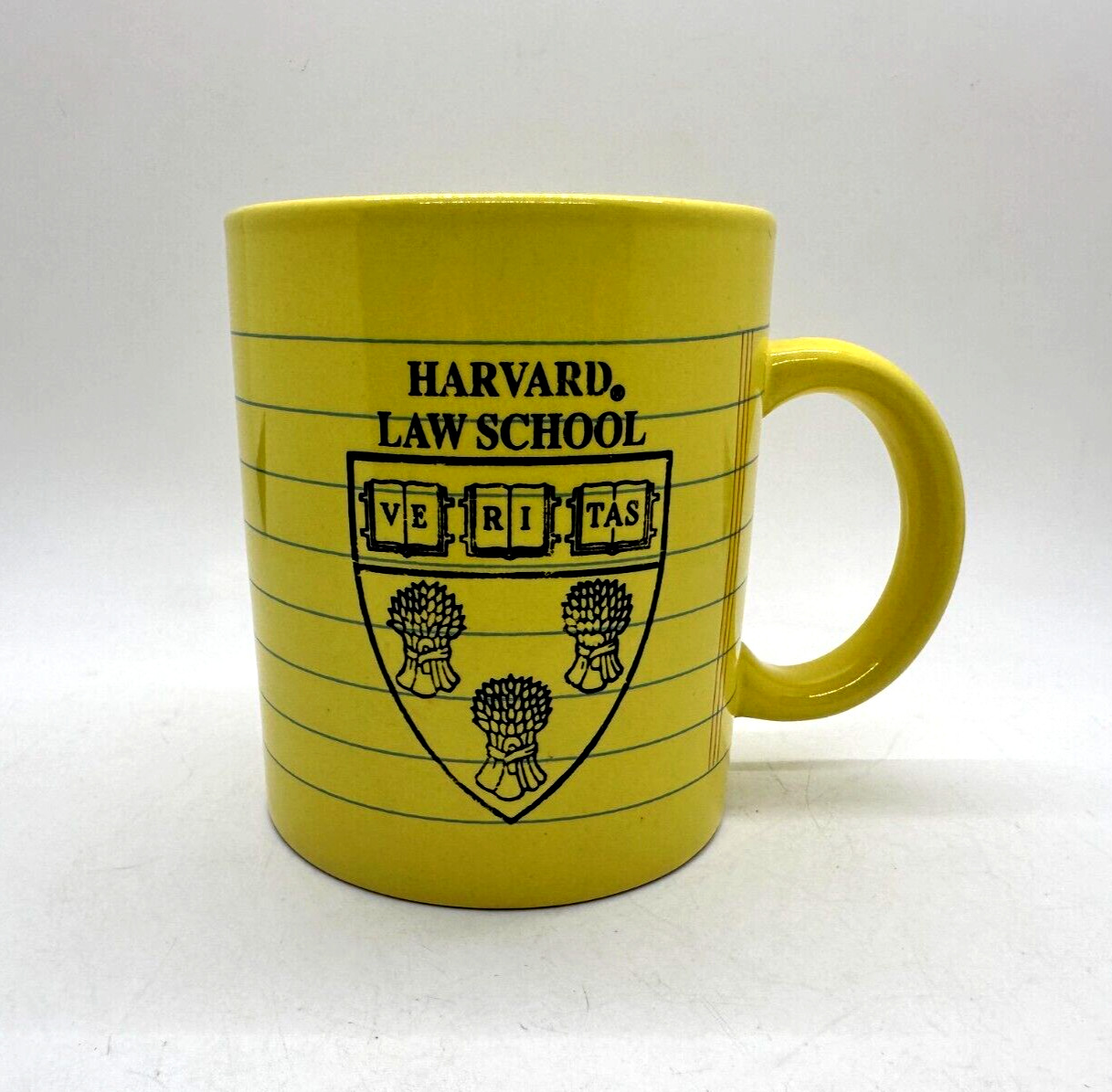 Harvard University Law School Veritas Cup Coffee Mug Yellow Notepad