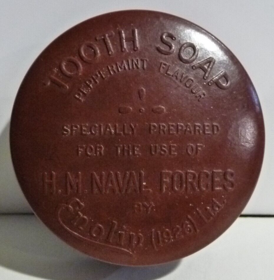 Vintage Bakelite H. M. Naval Forces Military Tooth Soap Enolin Ltd. 1926