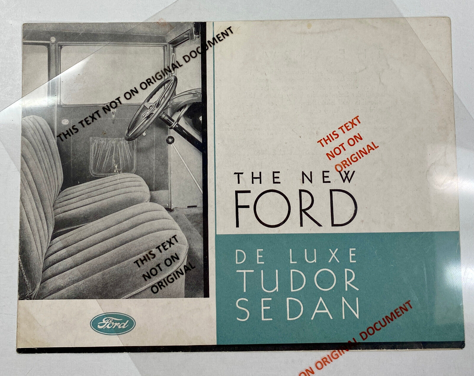 Original 1931 Ford Brochure - The New Ford De Luxe Tudor Sedan Form 81