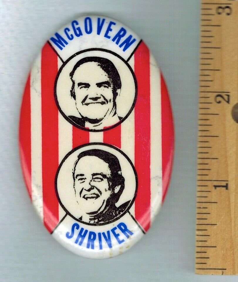 George McGovern -  1972 - unusual Elliptical button