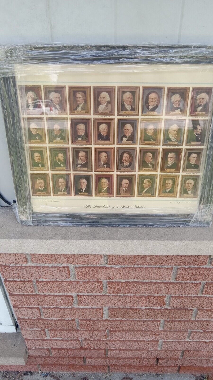 Union Pacific Railroad First 32 Presidents of the United States Print In Frame