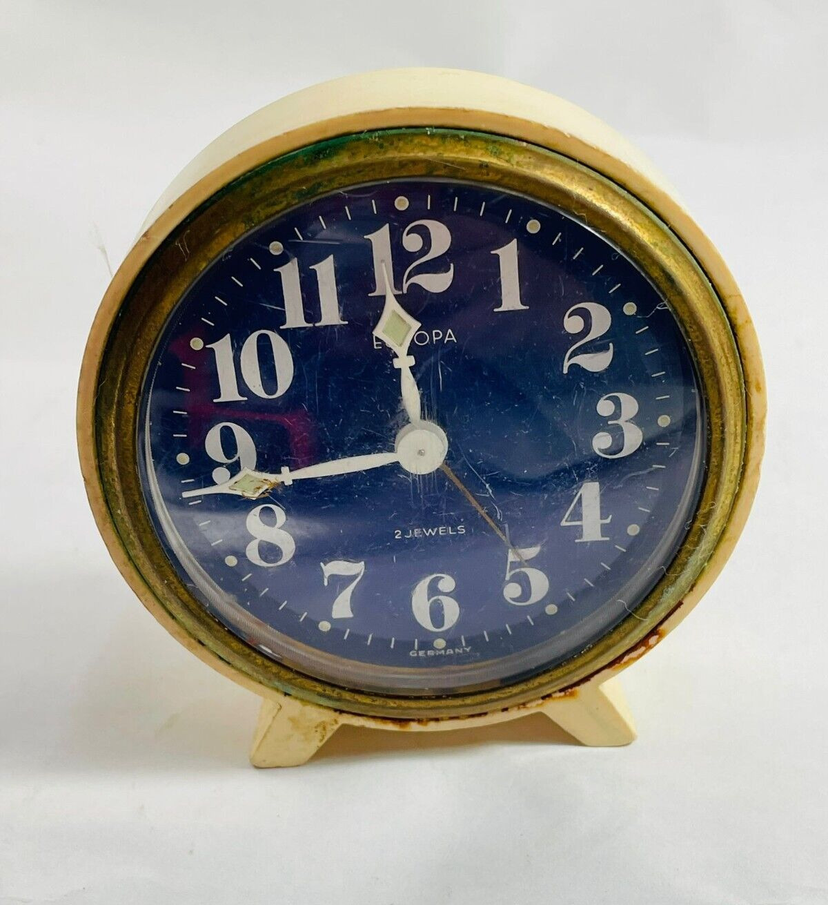 Beautiful old German alarm clock from Europe for antique lovers