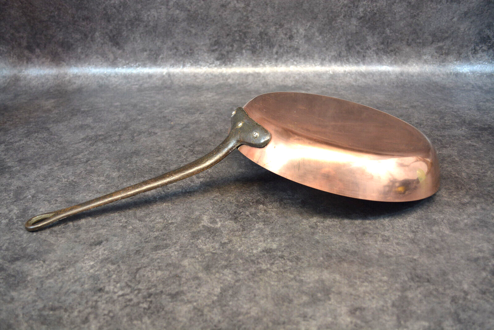 Big Vintage 11 inch Round Copper Frying Pan Made in France Tin Lining ref AP177