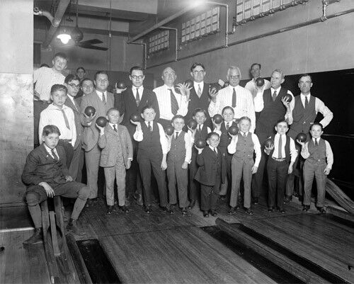 Midgets Bowling at YMCA 1924 Photo