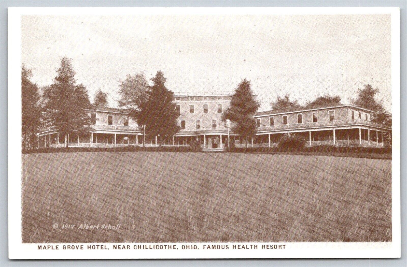 Chillicothe Ohio Postcard Maple Grove Hotel Famous Health Resort