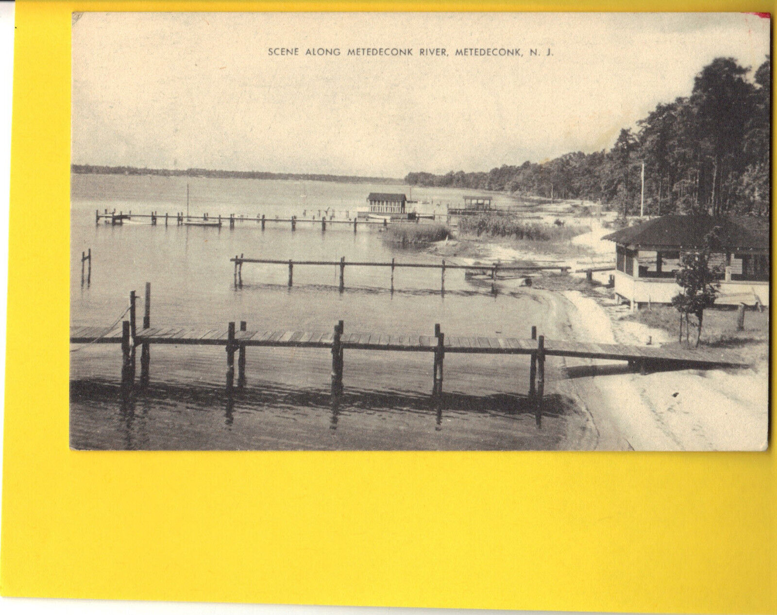 vintage postcard Metedeconk River , New Jersey 1944