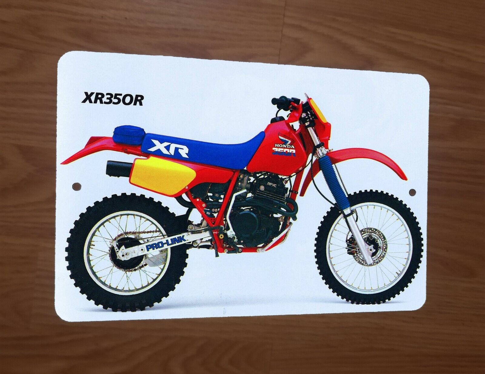 1985 Honda XR350R  Motocross Motorcycle Dirt Bike Photo 8x12 Metal Wall Sign