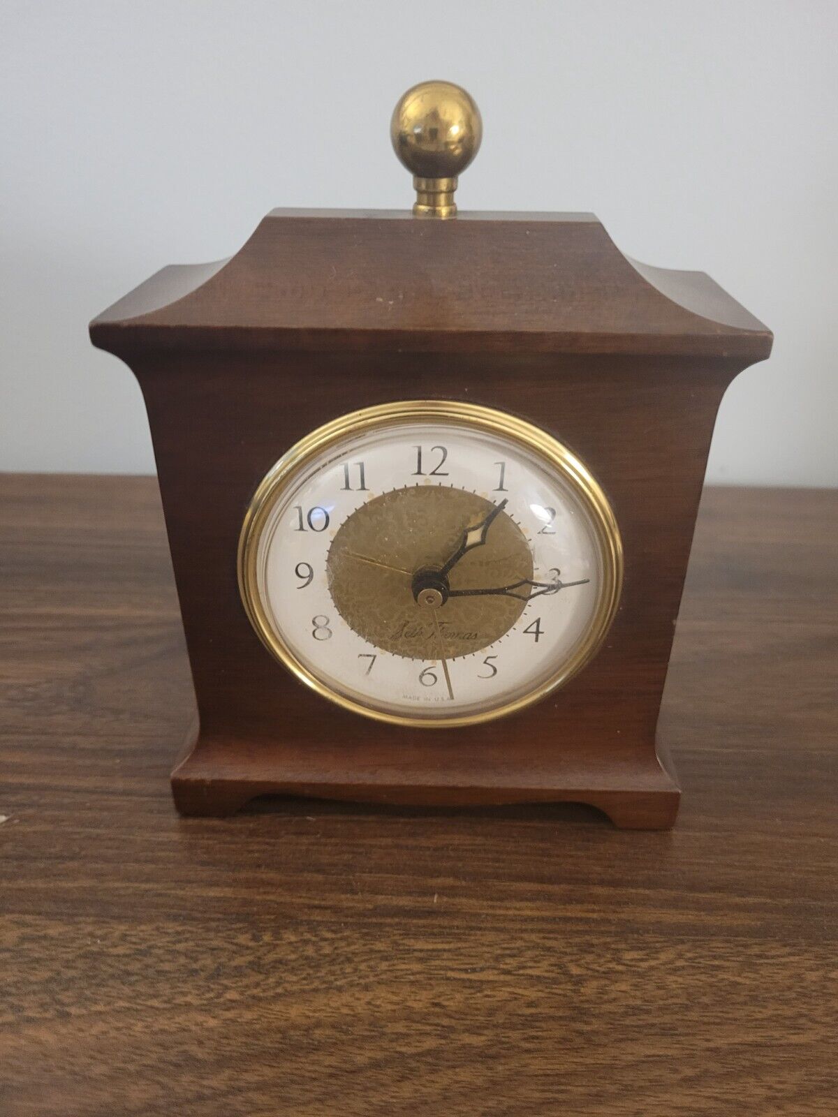 Vintage Seth Thomas SS12-0 Mantle Electric Wooden Alarm Clock (Works)