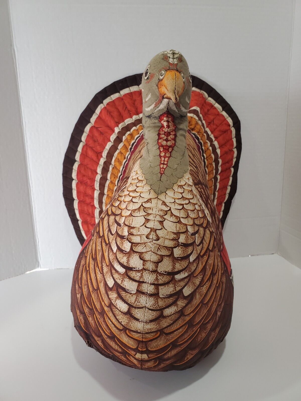 Wild Turkey Bird Plush Stuffed Animal Handmade Thanksgiving Centerpiece