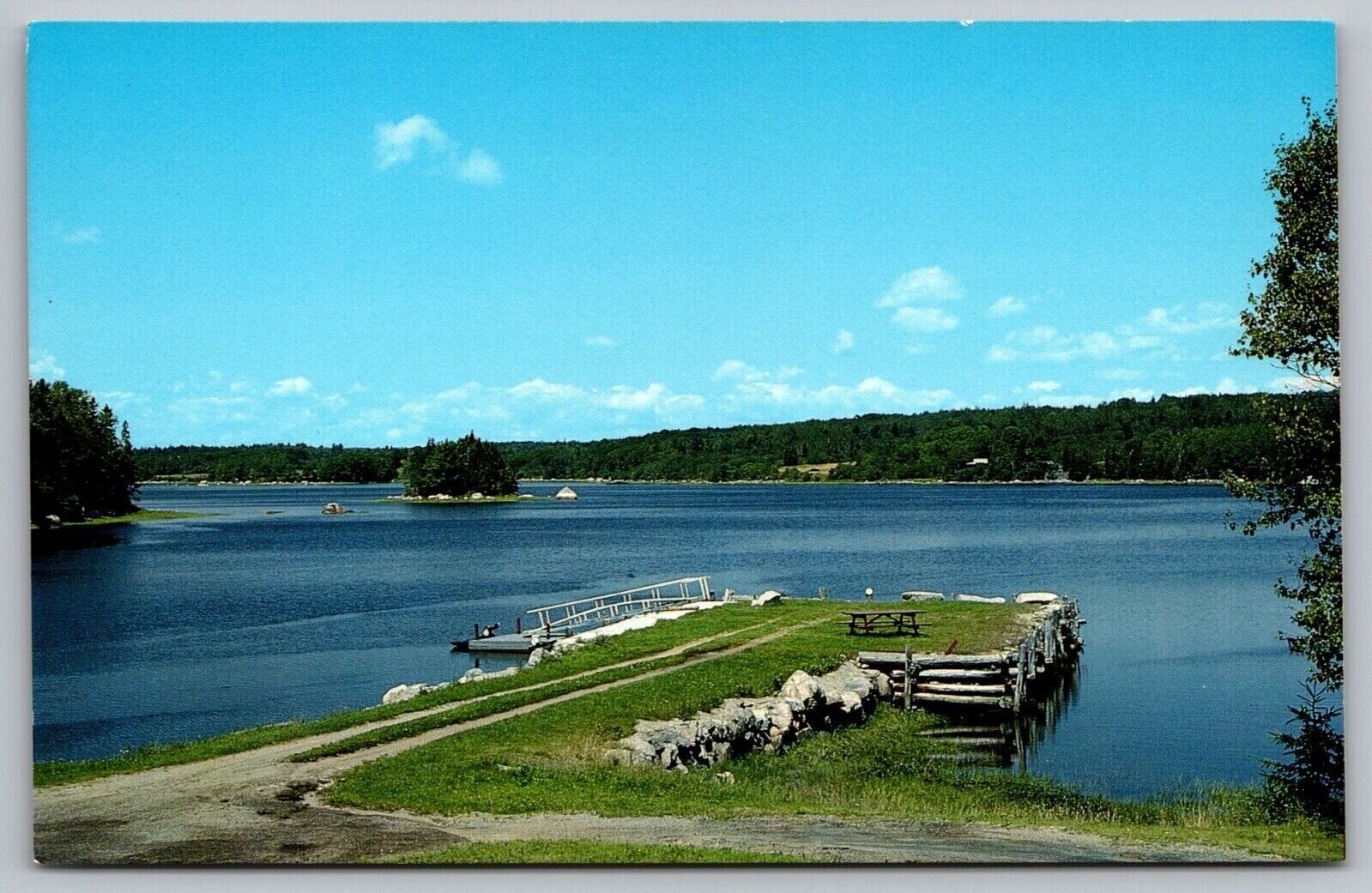 Memorycard Picnic Grounds Bagaduce River Brooksville Maine Riverfront Postcard