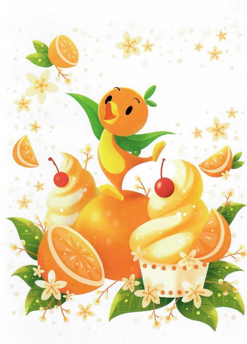 2020 Disney Parks June Kim The Orange Bird Happy Song 5x7” Postcard WonderGround