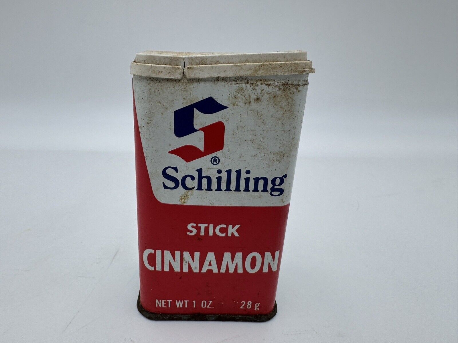 Antique Schilling Cinnamon Sticks 1oz Metal Can Tin Canister - Full Mccormick