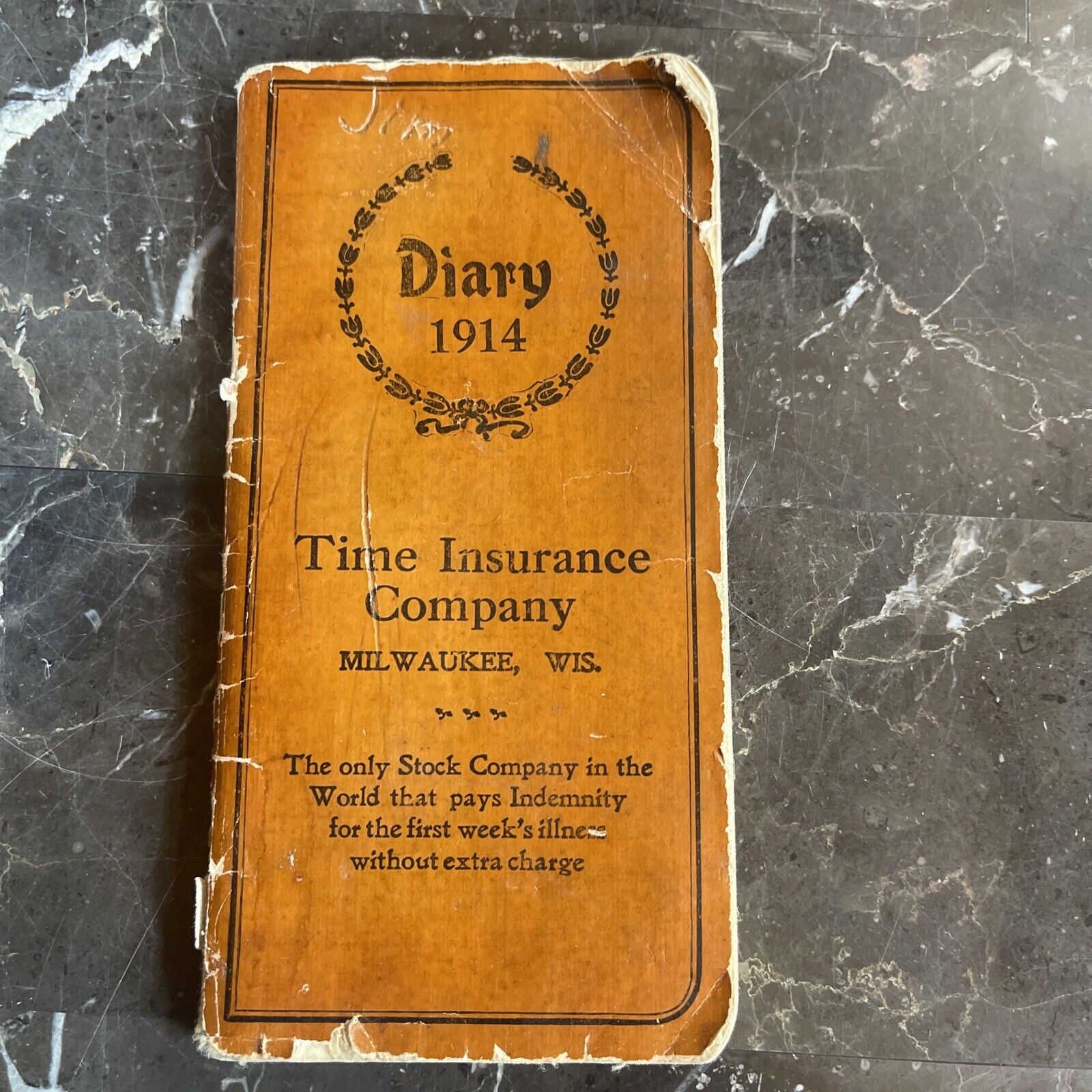 Vintage 1914 Time Insurance Company Milwaukee, WI Pocket Diary Calendar Book