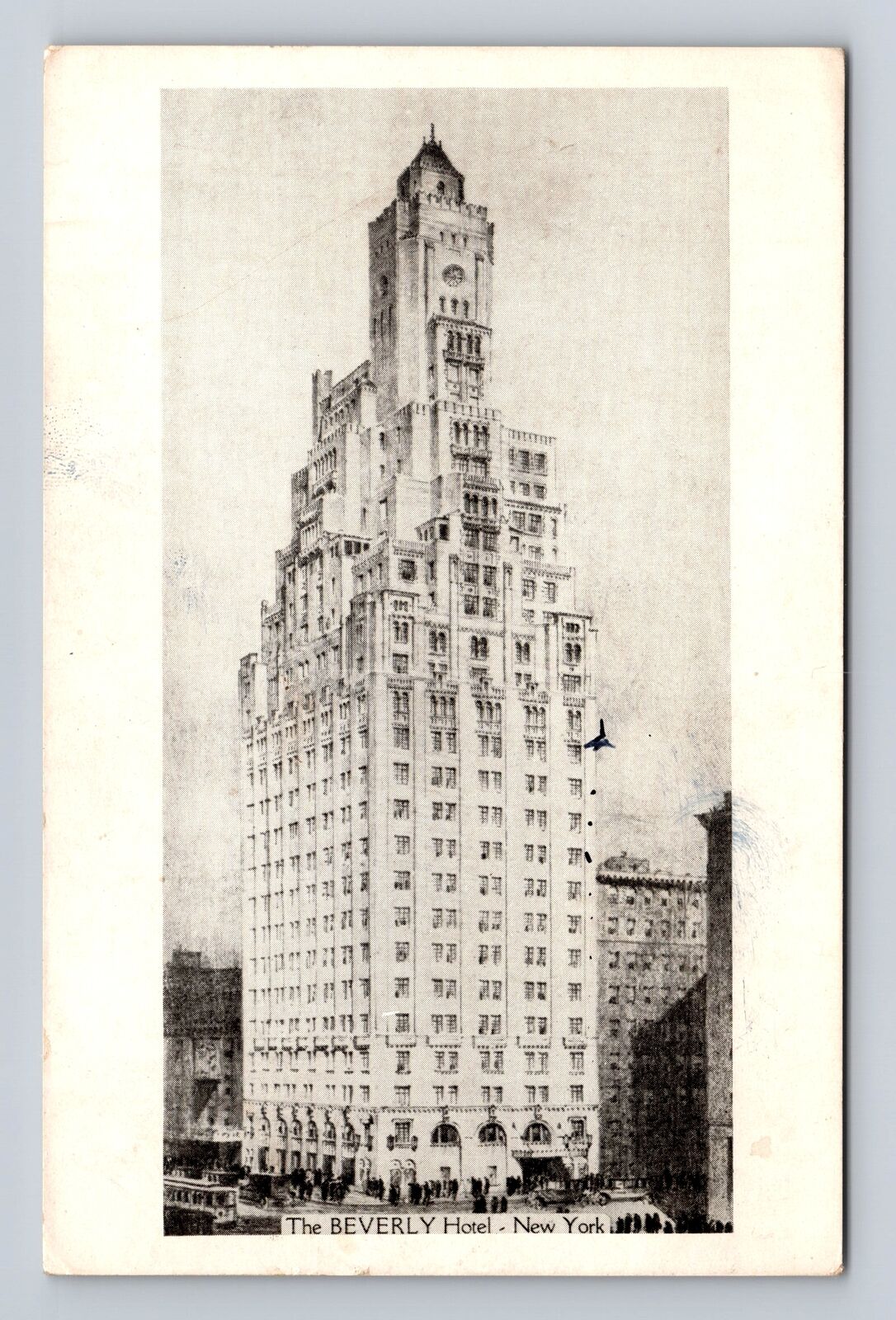 New York City NY, the Beverly Hotel, Advertising, Antique Vintage Postcard