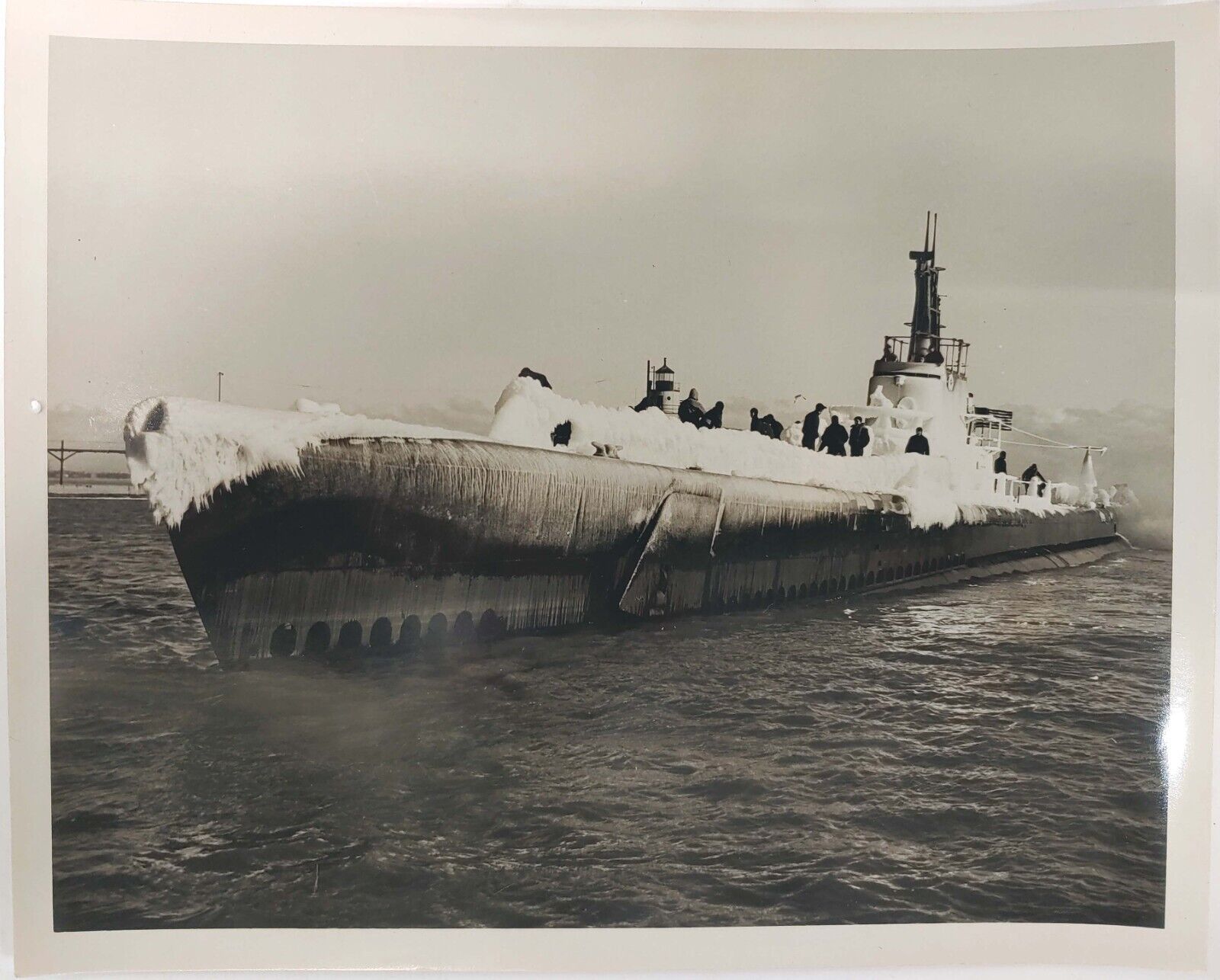 Lot of 9 Photos of WWII Gato Class Submarine at New London CT and on Patrol USN
