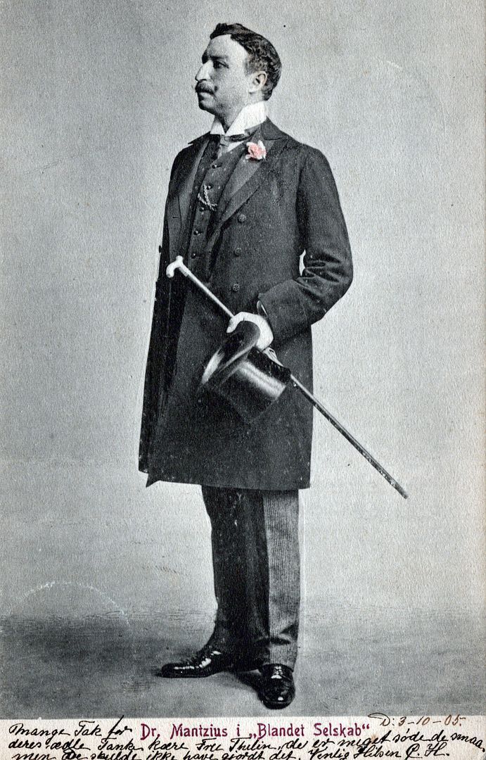 Karl Mantzius Hand Colored Postcard - Danish Actor And Opera Singer - udb - 1905