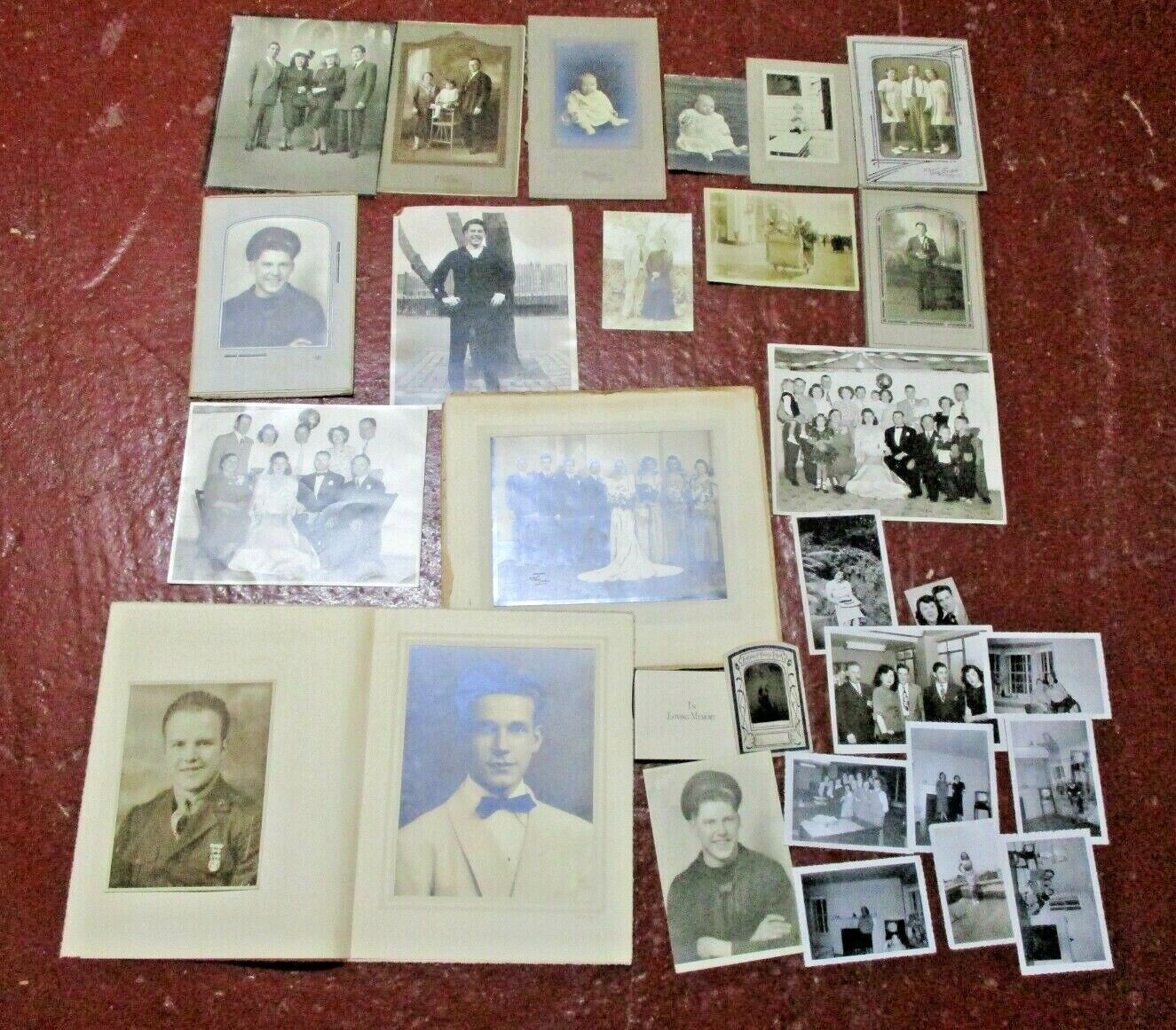 Vintage Black and White Photos Cabinet Cards Wedding Family Etc