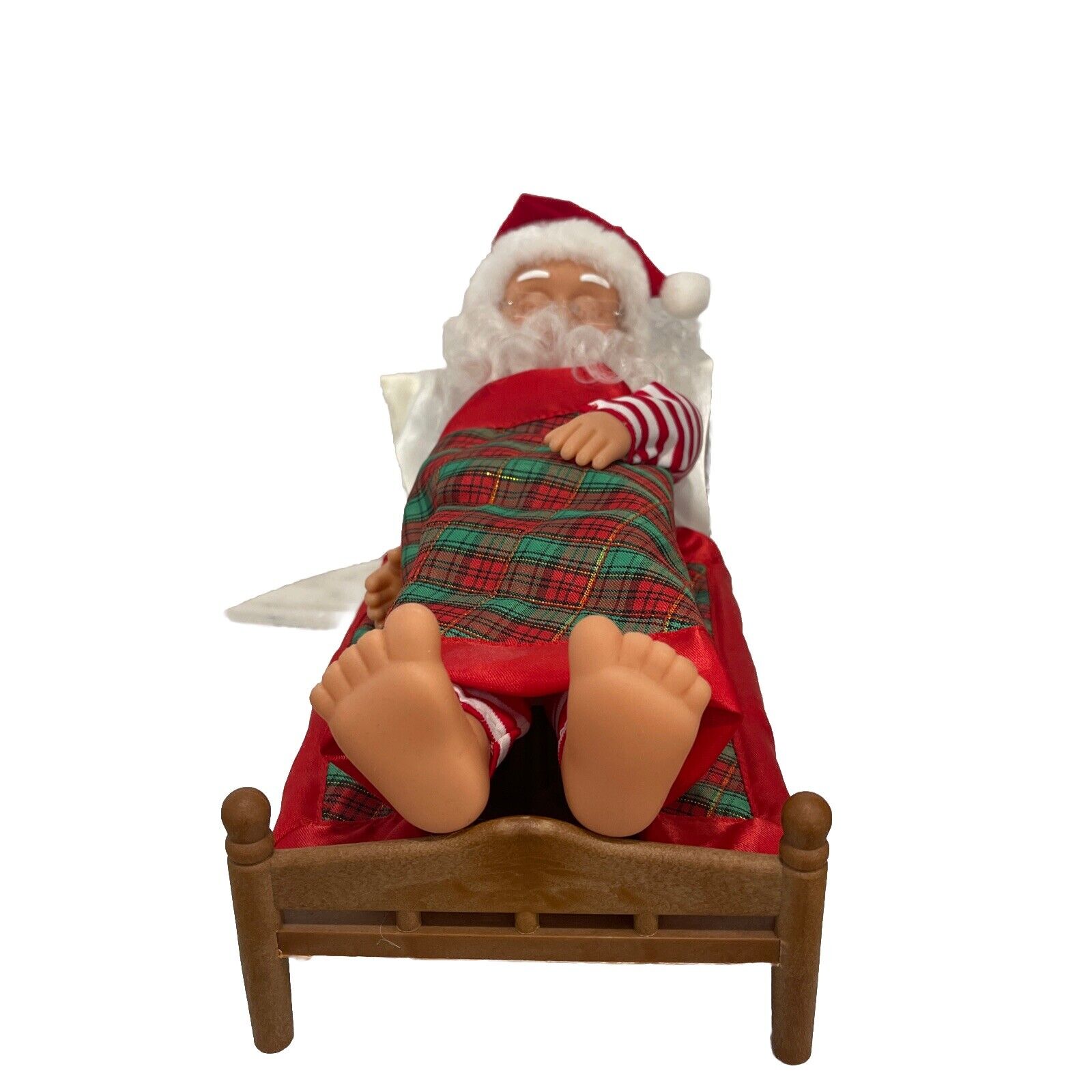 Vintage  North Pole Animated Snoring Santa In Bed Kitschy WORKS