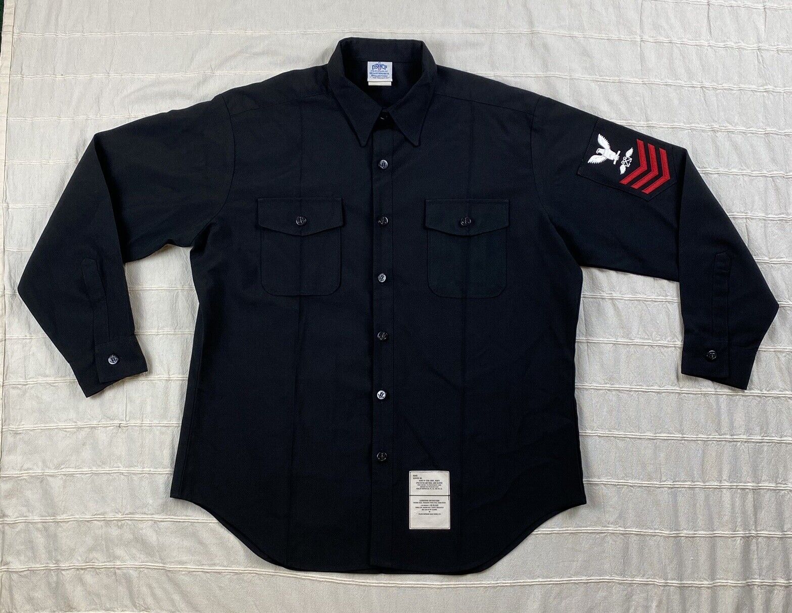 US Navy DSCP Quarterdeck Collection Long Sleeve Button Up Shirt Men\'s 17.5 35SL