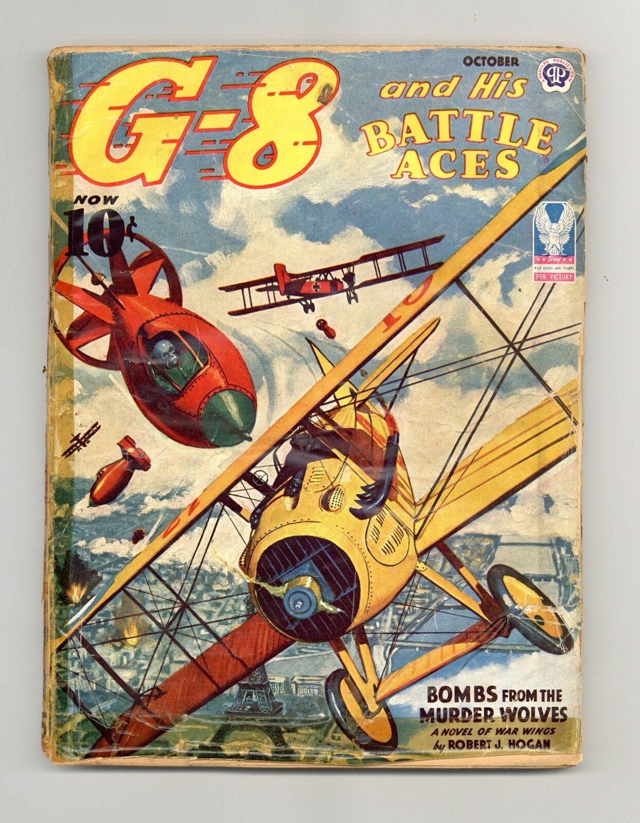 G-8 and His Battle Aces Pulp Oct 1943 Vol. 27 #2 GD- 1.8 TRIMMED