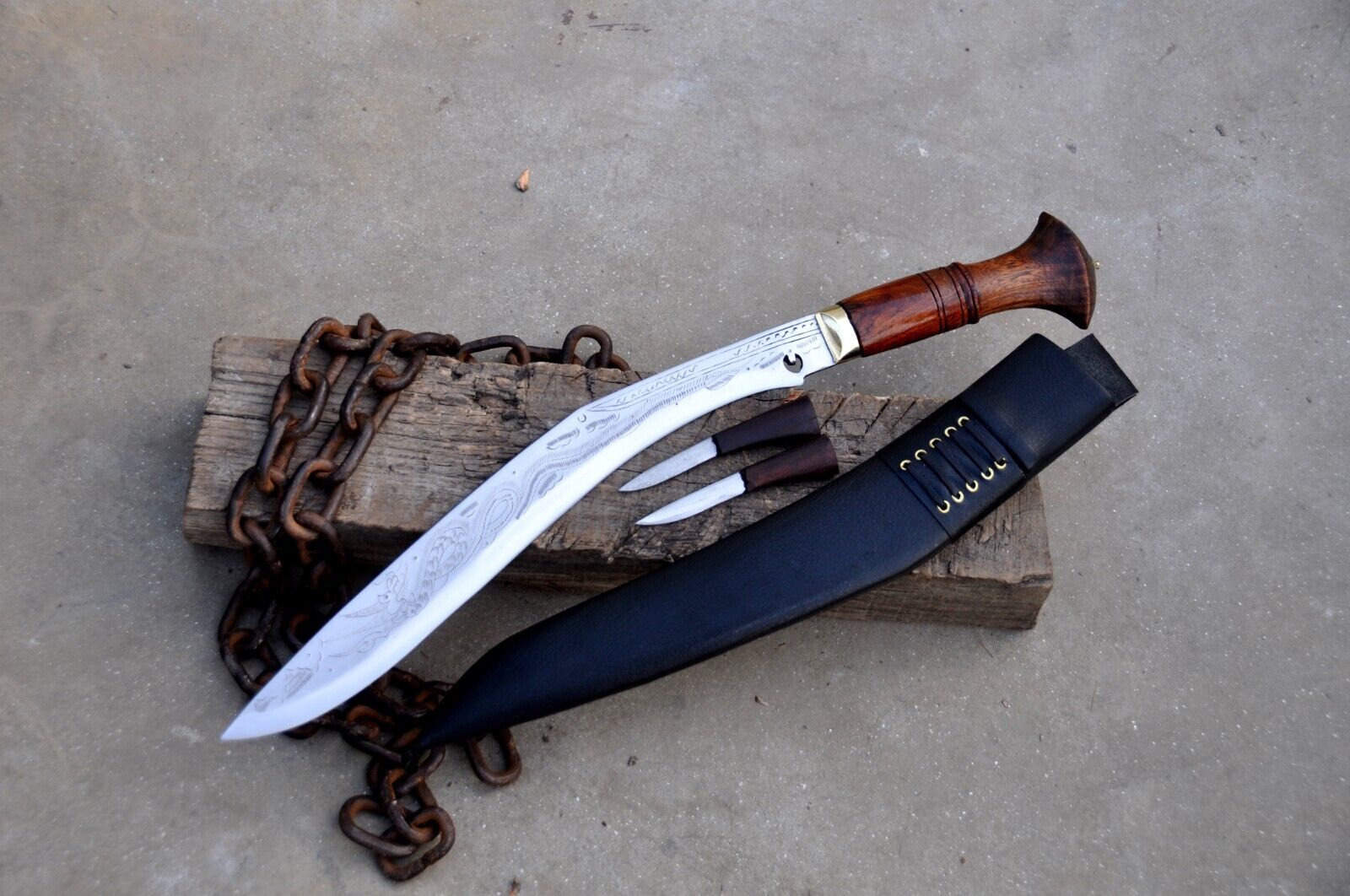 15 inches Hand Engraved Traditional kukri-khukuri-large hunting,tactical knife