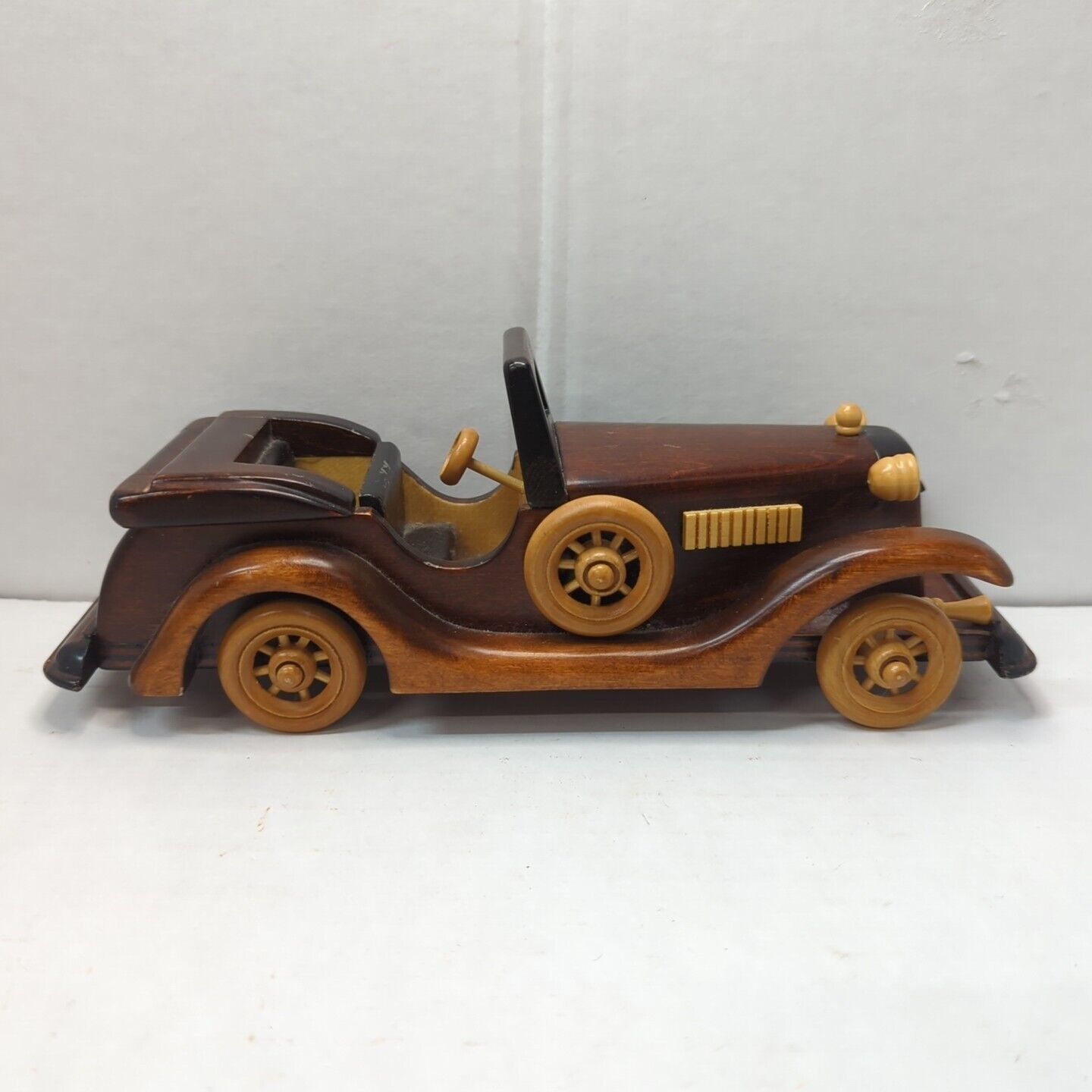 Vintage Wooden Car Convertible Moving Wheels 