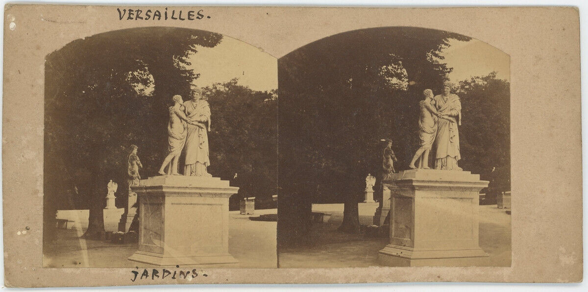 Stereo circa 1860. Versailles. Gardens.