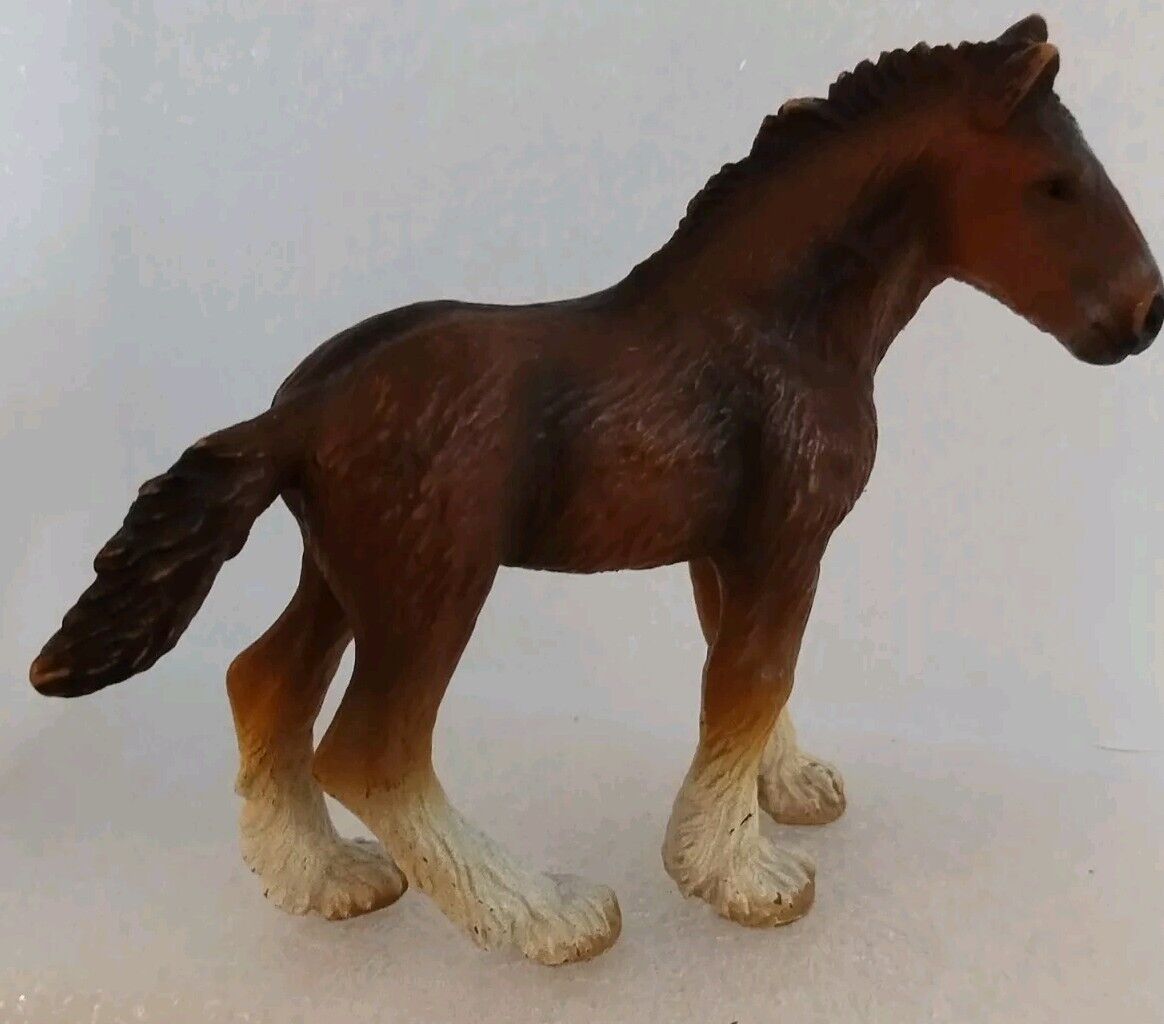 3 Inch Schleich 2002 Bay Shire Clydesdale Foal Horse Figure