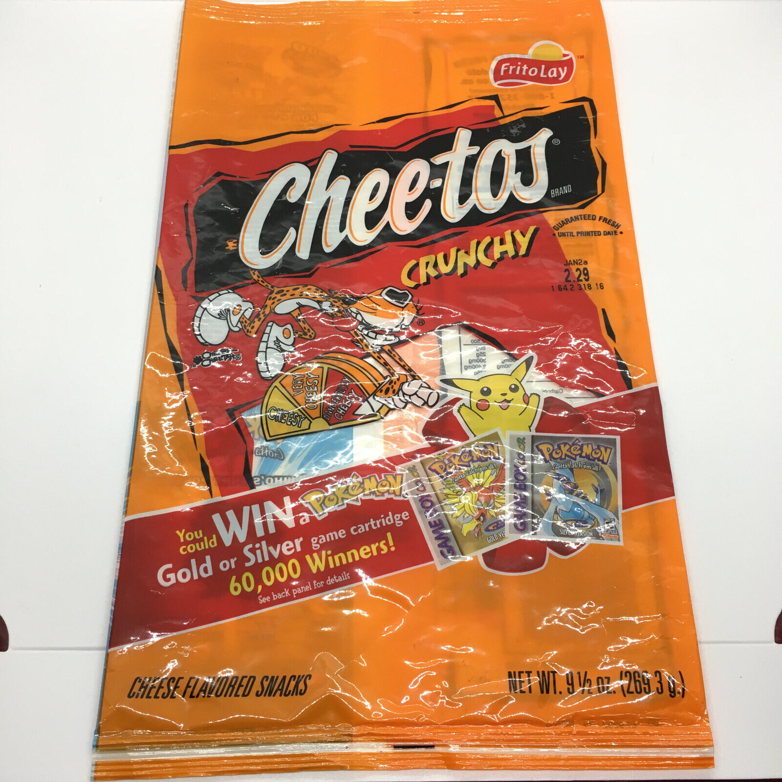 Vintage Cheetos Pokemon Gold Silver Game Cartridge Contest 2000 Empty Bag