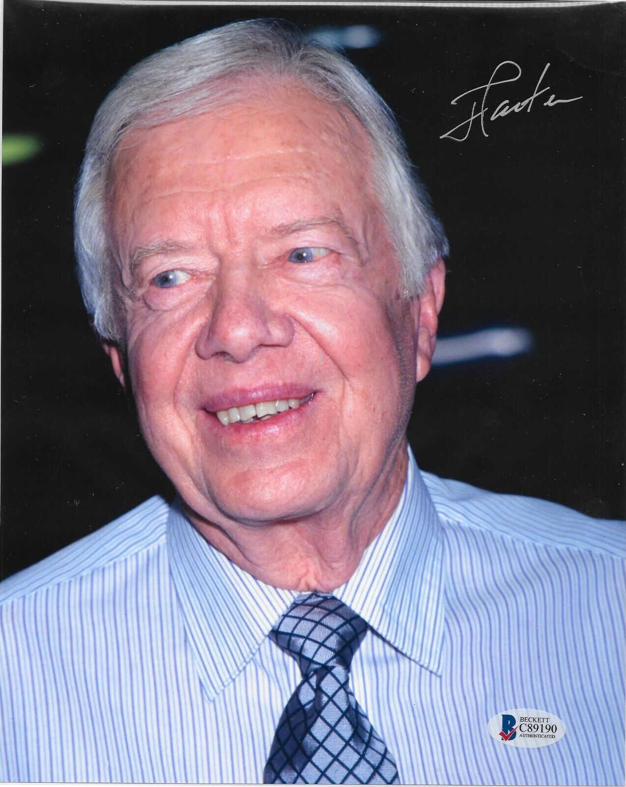 Jimmy Carter 39th President Signed 8x10 Autograph Peanut Farmer Beckett COA