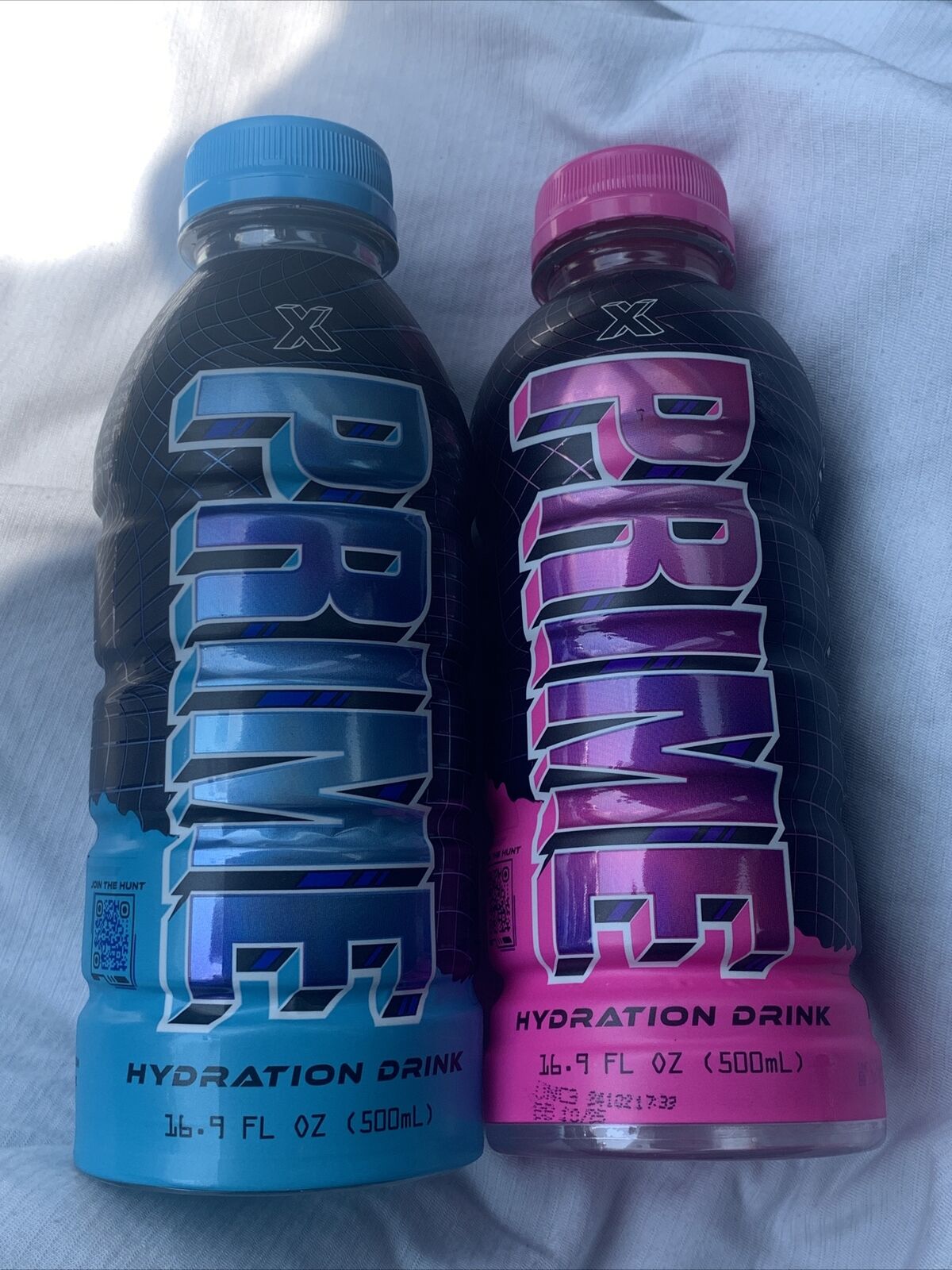 NEW Prime X Hydration Drink Pink & Blue Holographic RARE Sealed In Hand 2 PACK