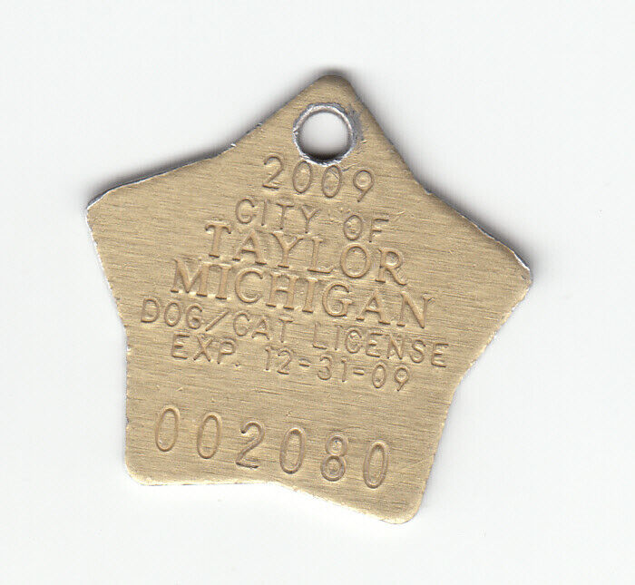 2009 TAYLOR MICHIGAN DOG/CAT LICENSE TAG #002080