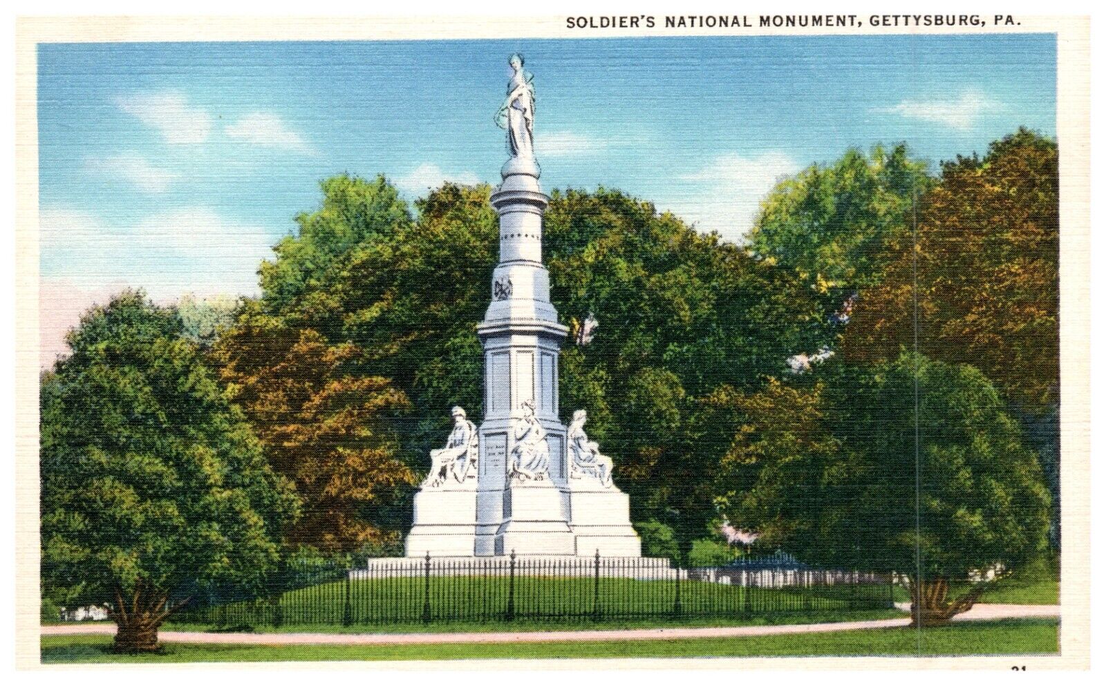 Vintage Postcard c1930 Gettysburg PA Soldier\'s National Monument-Penn125