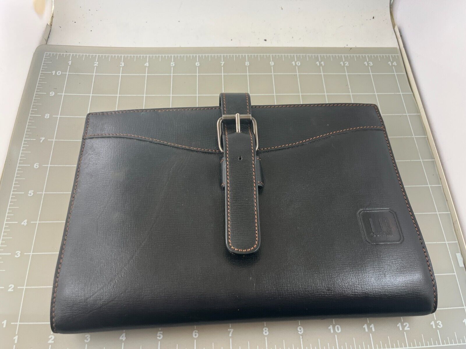 Judd's Nice Vintage Dunhill Leather Folded Pouch w/Strap Close