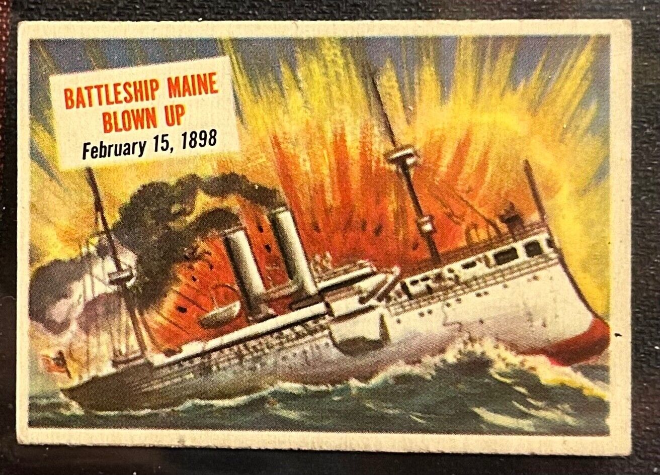 Battleship Maine Blown Up, 1954 Topps Scoop #4, EX