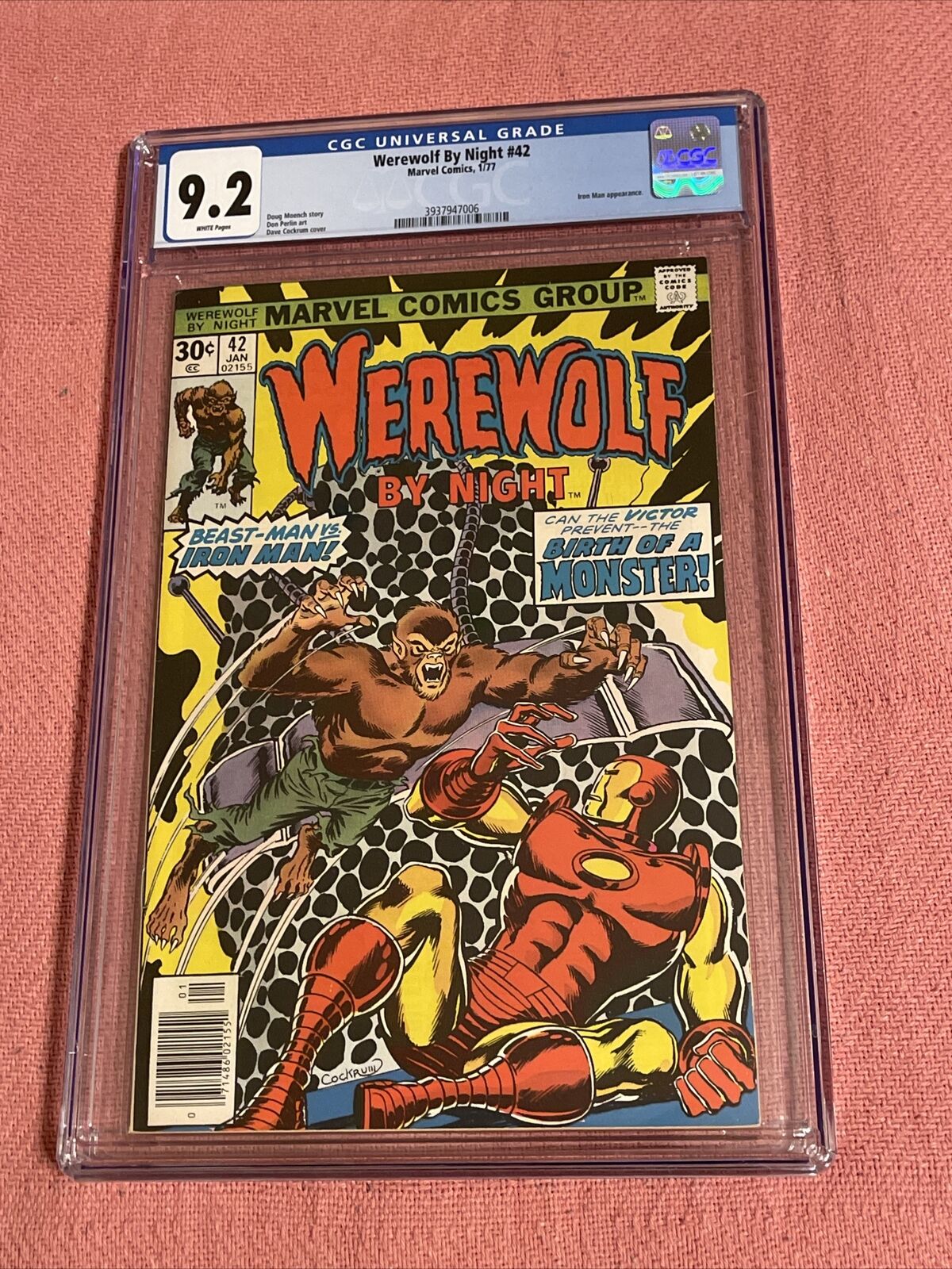 Werewolf By Night #42 CGC 9.2 White Pages, Iron Man appearance, Marvel