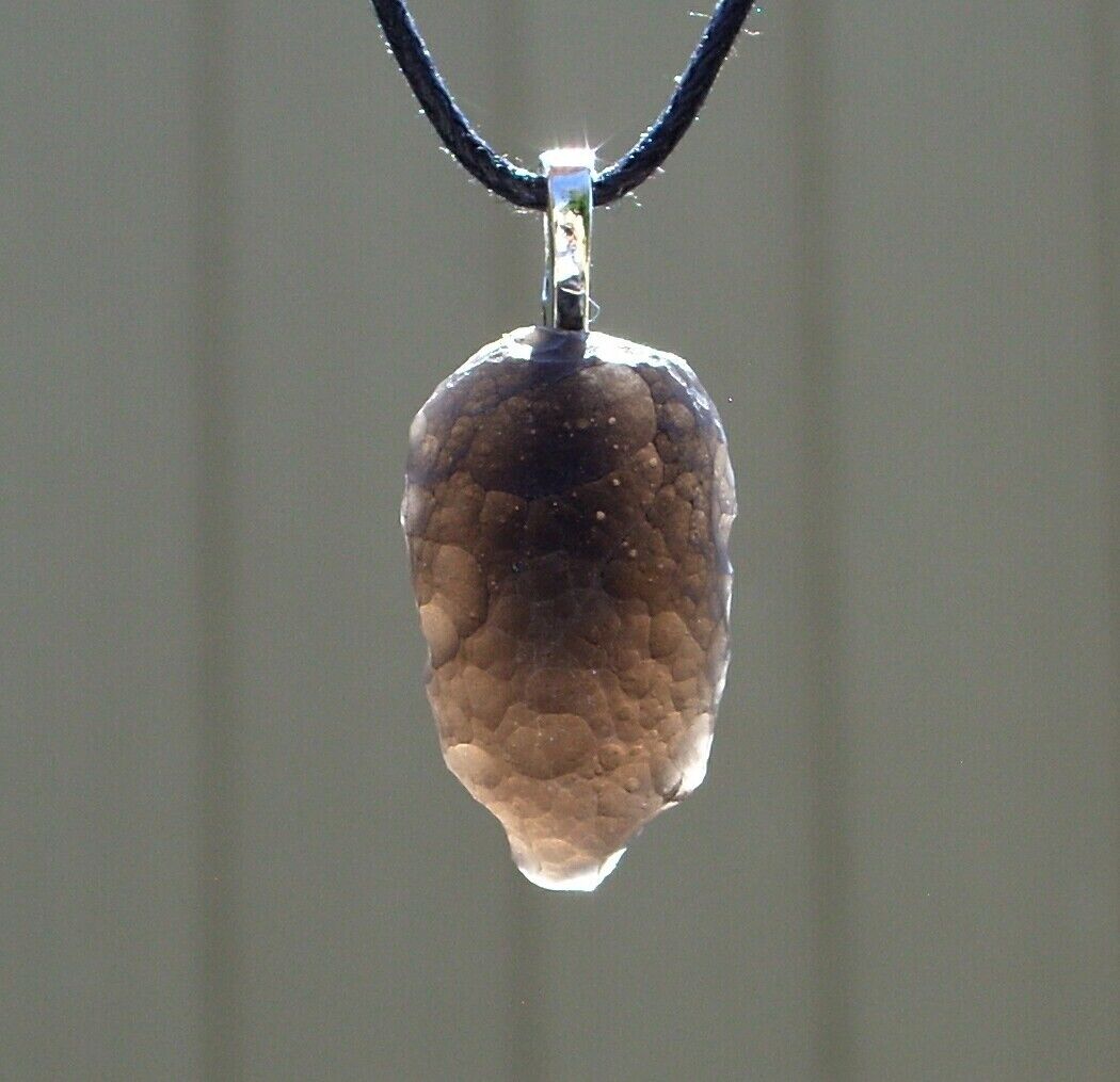 Genuine Saffordite aka Cintamani Stone Free Form Pendant Necklace