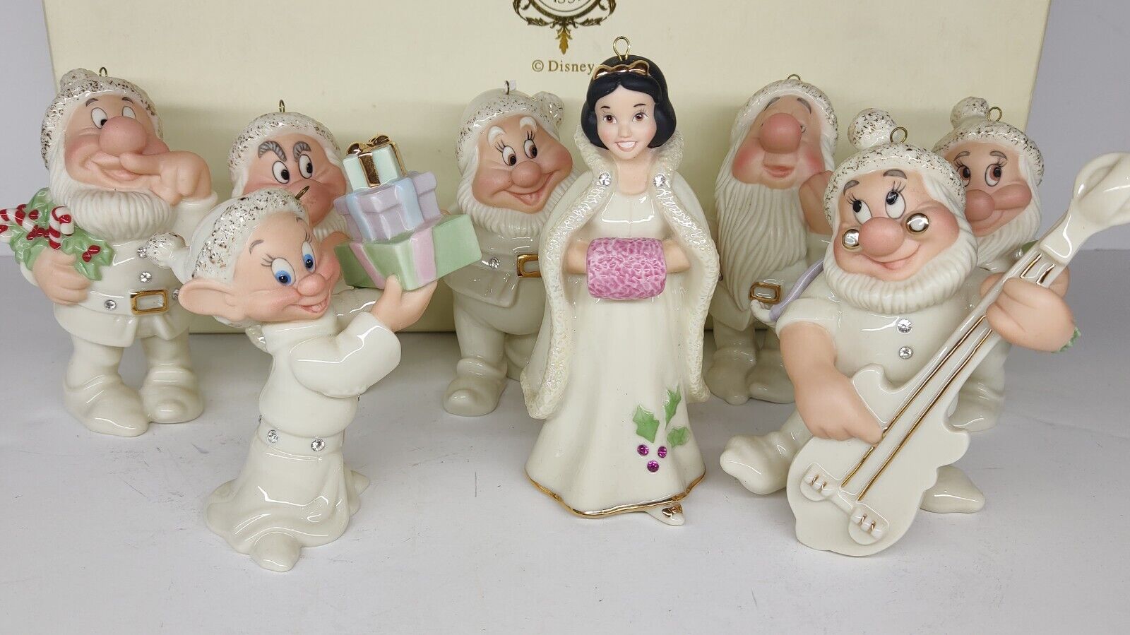 Lenox Classics - Disney Snow White & the Seven Dwarfs Ornaments Mint with Box 