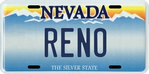 Reno Nevada Aluminum License Plate