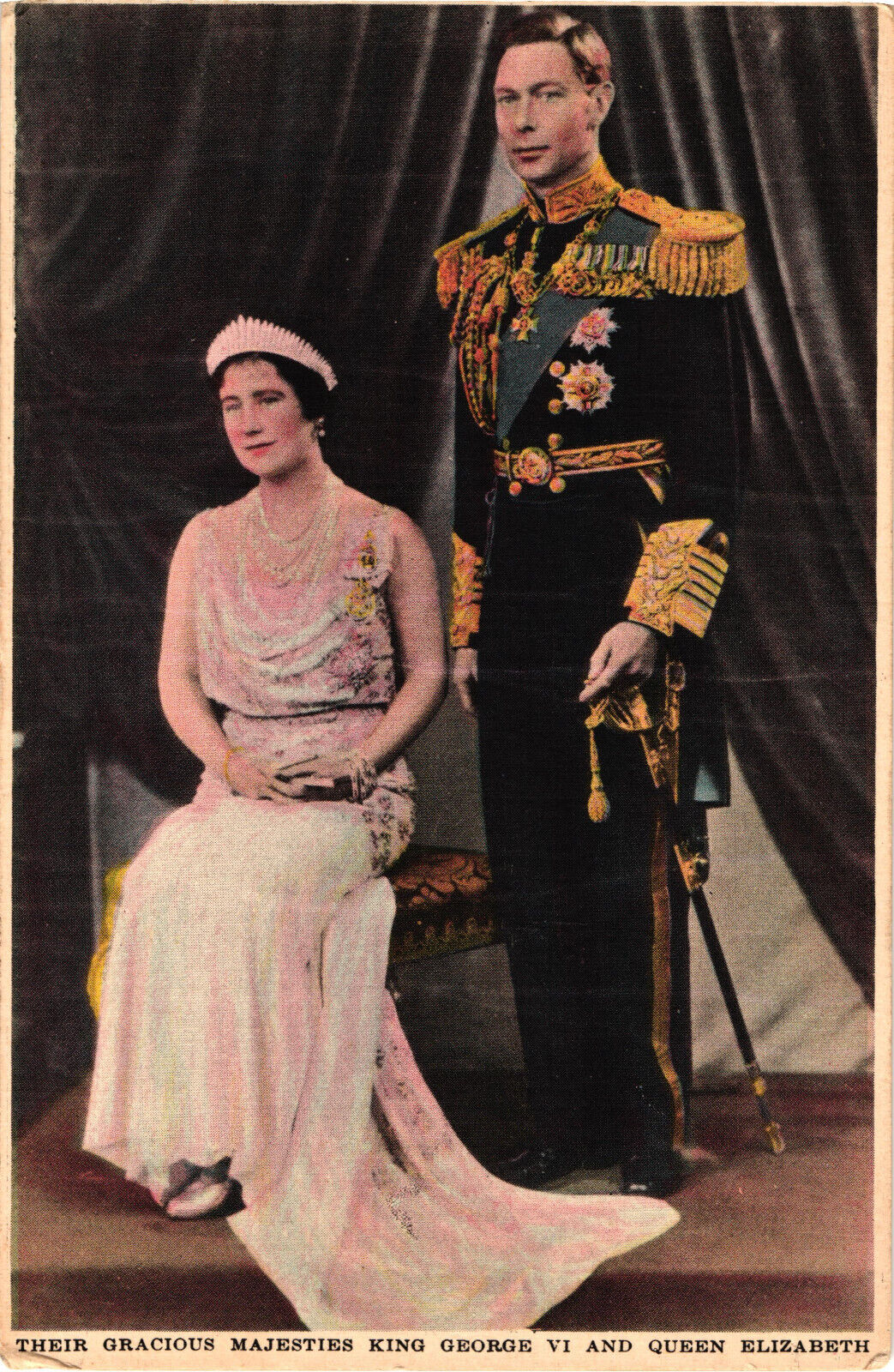 Their Gracious Majesties King George VI & Queen Elizabeth Postcard Unposted