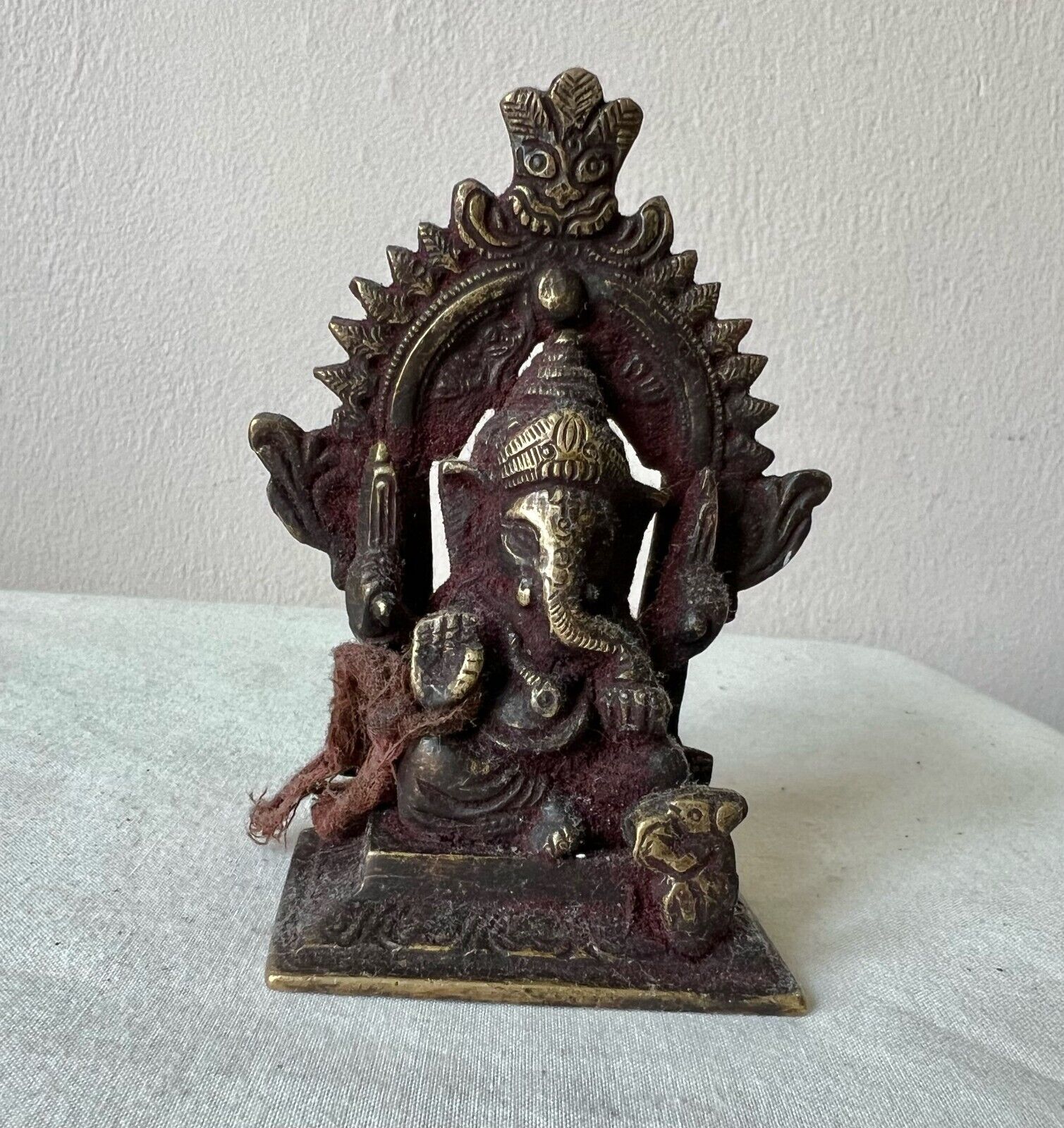 antique indian bronze Ganesha.  4 inches