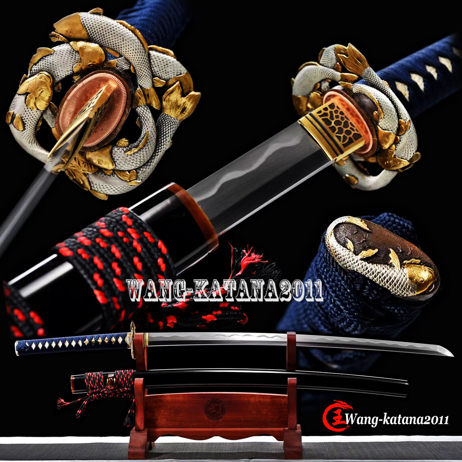 Top Grade Handmade Katana Hadori-Polish Clay Tempered Japanese Sword Koi Fish