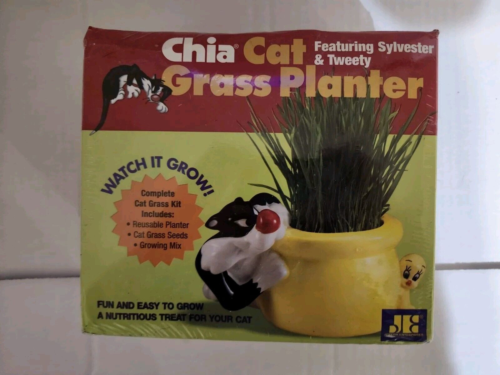 New Chia Cat Grass Planter Sylvester & Tweety Bird Looney Tunes Warner Bros 2007